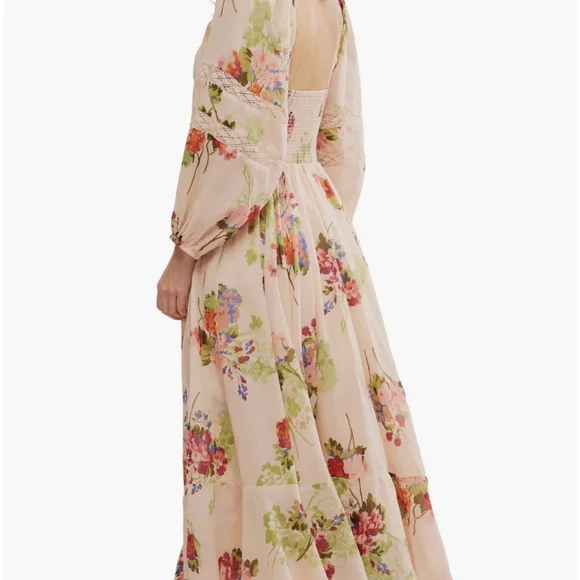 Free People, Morning Glory Floral Smocked Long Sleeve Maxi Dress, Size Xs NWT - Picture 3 of 8